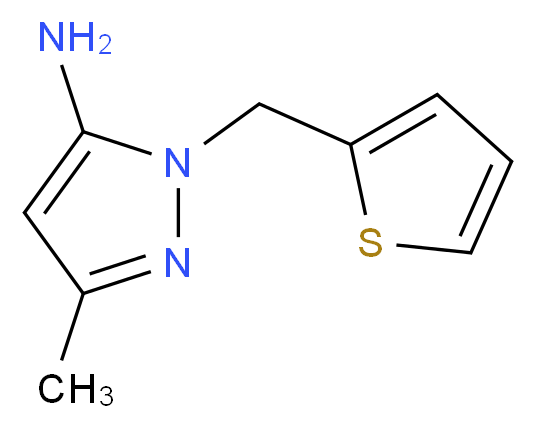 5-Methyl-2-thiophen-2-ylmethyl-2H-pyrazol-3-ylamine_分子结构_CAS_)