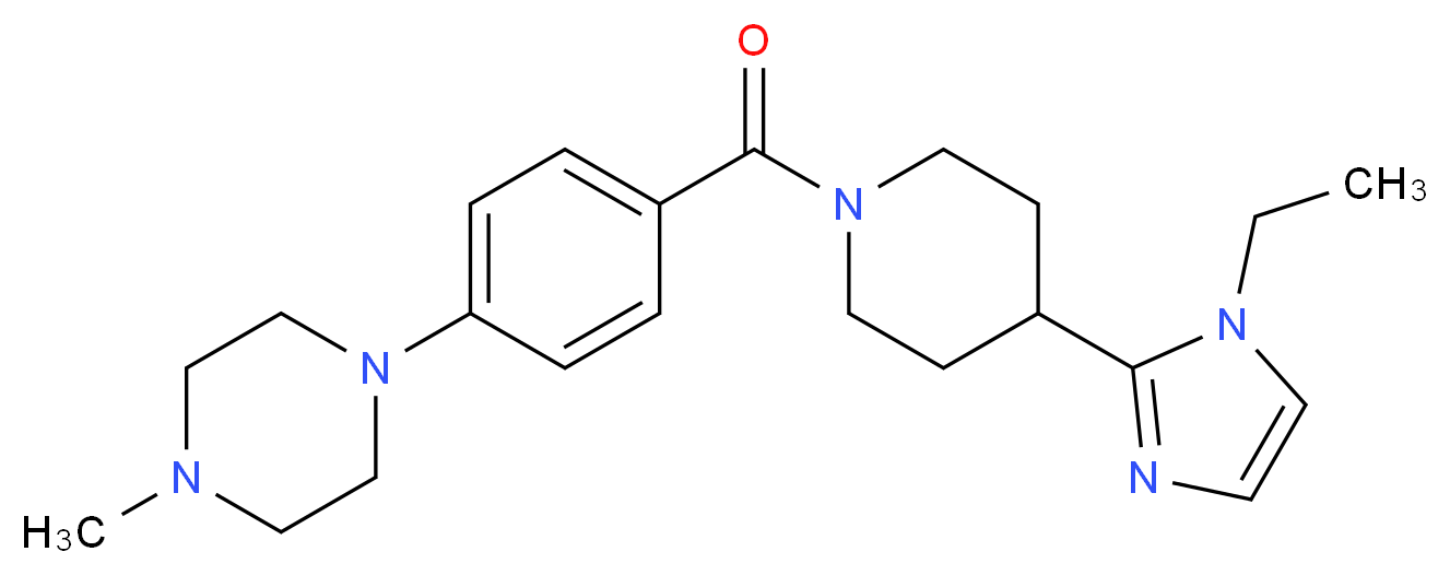 1-(4-{[4-(1-ethyl-1H-imidazol-2-yl)piperidin-1-yl]carbonyl}phenyl)-4-methylpiperazine_分子结构_CAS_)
