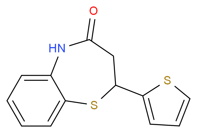 2-(thiophen-2-yl)-2,3,4,5-tetrahydro-1,5-benzothiazepin-4-one_分子结构_CAS_5871-68-1