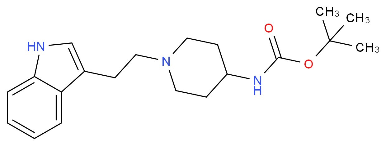 tert-butyl N-{1-[2-(1H-indol-3-yl)ethyl]piperidin-4-yl}carbamate_分子结构_CAS_886362-25-0