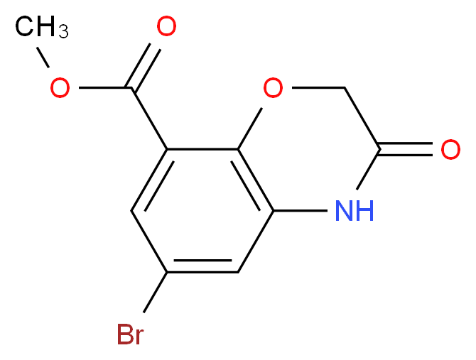 Methyl 6-bromo-3,4-dihydro-3-oxo-2H-1,4-benzoxazine-8-carboxylate 95+%_分子结构_CAS_141761-85-5)