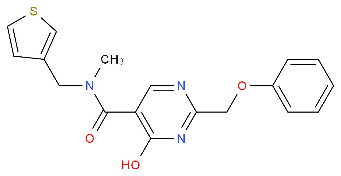 4-hydroxy-N-methyl-2-(phenoxymethyl)-N-(3-thienylmethyl)pyrimidine-5-carboxamide_分子结构_CAS_)