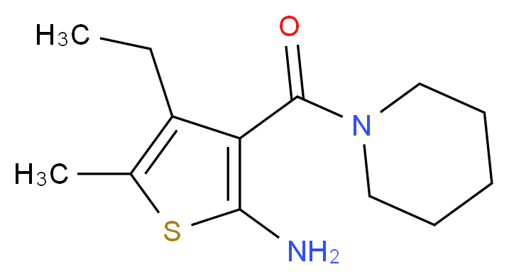 4-Ethyl-5-methyl-3-(piperidin-1-ylcarbonyl)thien-2-ylamine_分子结构_CAS_)
