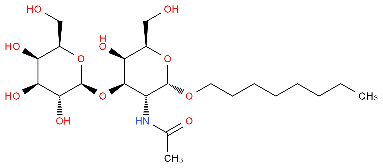 N-Octyl 2-Acetamido-2-deoxy-3-O-(β-D-galactopyranosyl)-α-D-glucopyranoside_分子结构_CAS_607353-49-1)