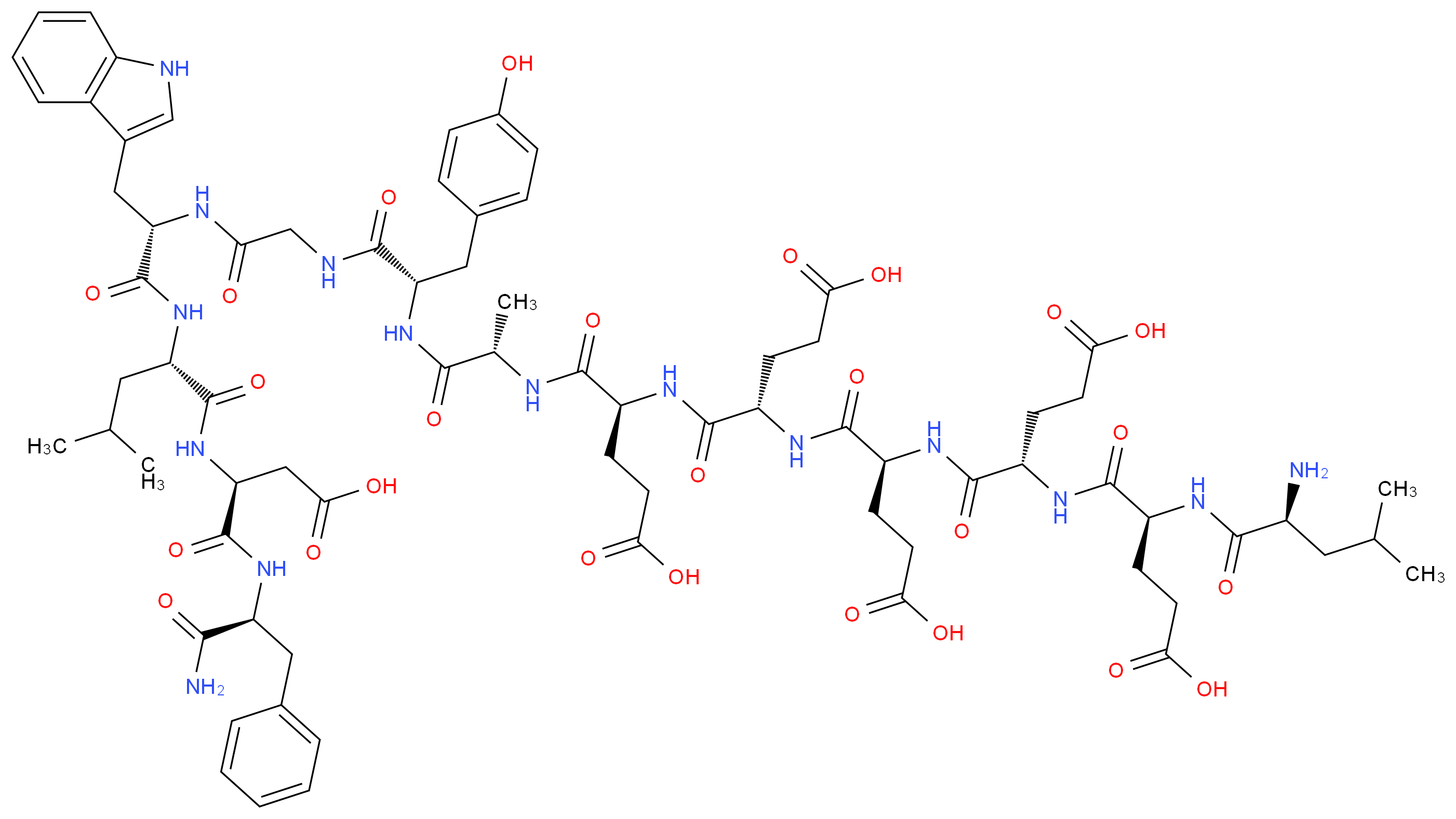 Des-Trp1-[Leu12]-Mini Gastrin I, human_分子结构_CAS_66009-14-1)