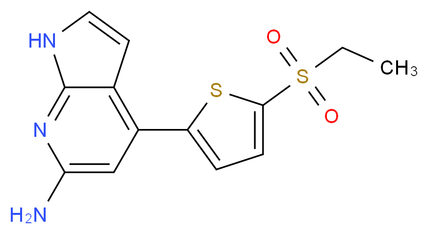 4-[5-(ethylsulfonyl)-2-thienyl]-1H-pyrrolo[2,3-b]pyridin-6-amine_分子结构_CAS_)