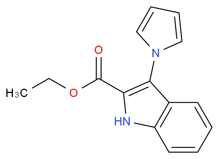 Ethyl 3-(1H-pyrrol-1-yl)-1H-indole-2-carboxylate_分子结构_CAS_)