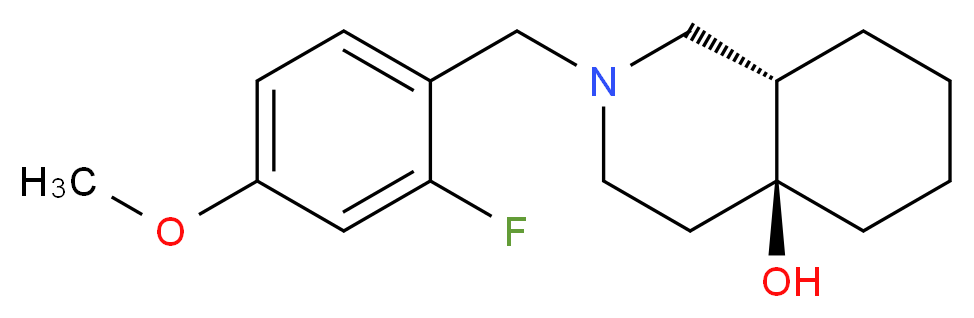 (4aS*,8aS*)-2-(2-fluoro-4-methoxybenzyl)octahydroisoquinolin-4a(2H)-ol_分子结构_CAS_)