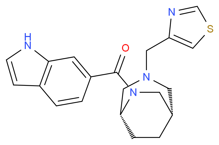 (1S*,5R*)-6-(1H-indol-6-ylcarbonyl)-3-(1,3-thiazol-4-ylmethyl)-3,6-diazabicyclo[3.2.2]nonane_分子结构_CAS_)