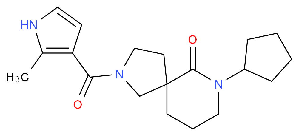 7-cyclopentyl-2-[(2-methyl-1H-pyrrol-3-yl)carbonyl]-2,7-diazaspiro[4.5]decan-6-one_分子结构_CAS_)