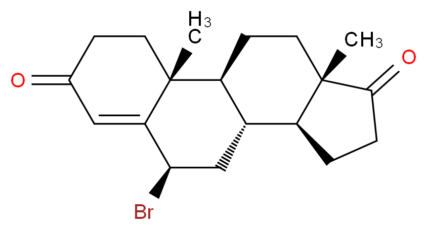 (1S,2R,8R,10R,11S,15S)-8-bromo-2,15-dimethyltetracyclo[8.7.0.0<sup>2</sup>,<sup>7</sup>.0<sup>1</sup><sup>1</sup>,<sup>1</sup><sup>5</sup>]heptadec-6-ene-5,14-dione_分子结构_CAS_38632-00-7