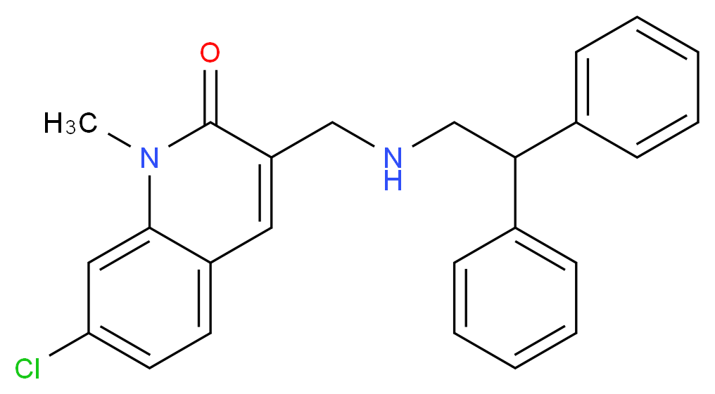 7-chloro-3-{[(2,2-diphenylethyl)amino]methyl}-1-methyl-2(1H)-quinolinone_分子结构_CAS_)