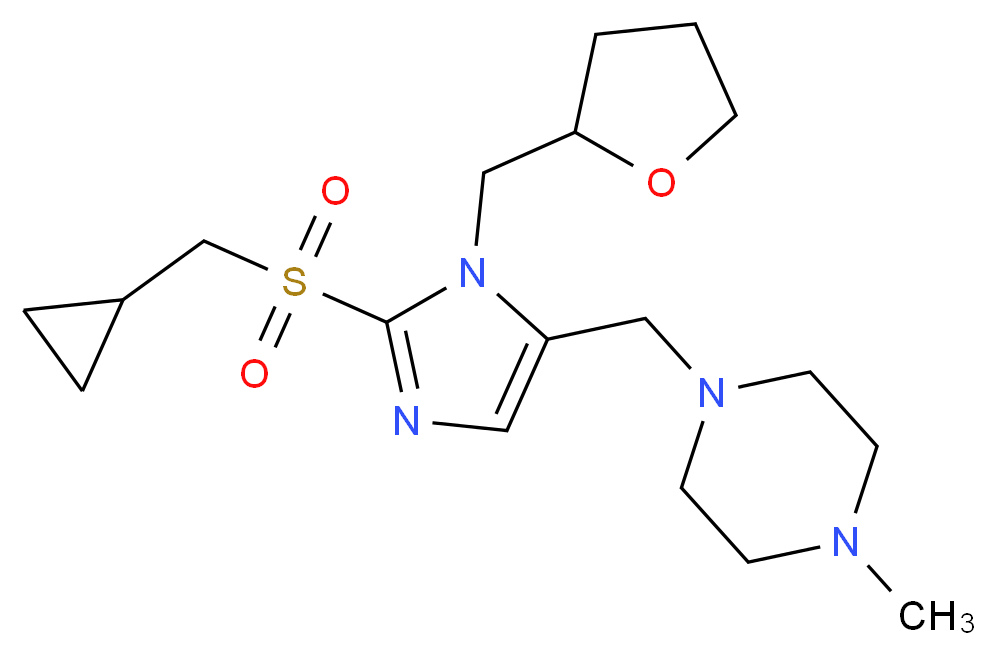 1-{[2-[(cyclopropylmethyl)sulfonyl]-1-(tetrahydro-2-furanylmethyl)-1H-imidazol-5-yl]methyl}-4-methylpiperazine_分子结构_CAS_)