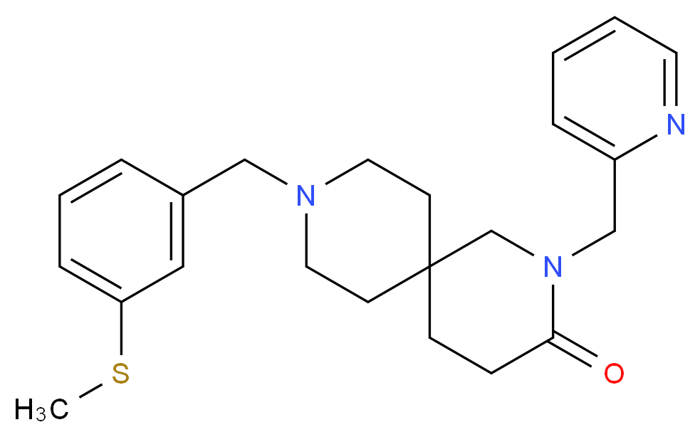 9-[3-(methylthio)benzyl]-2-(pyridin-2-ylmethyl)-2,9-diazaspiro[5.5]undecan-3-one_分子结构_CAS_)