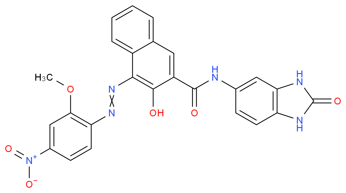 n-(2,3-dihydro-2-oxo-1h-benzimidazol-5-yl)-3-hydroxy-4-((2-methoxy-4-nitrophenyl)azo)-2-naphthalenecarboxamide_分子结构_CAS_6985-95-1)