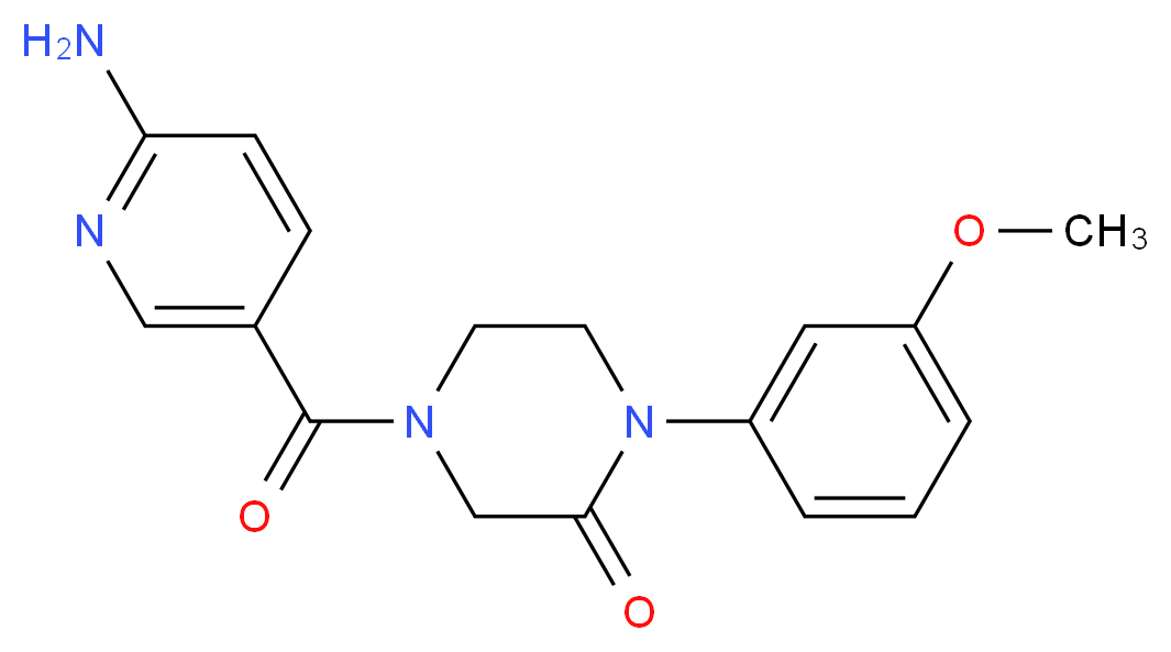 4-[(6-amino-3-pyridinyl)carbonyl]-1-(3-methoxyphenyl)-2-piperazinone_分子结构_CAS_)