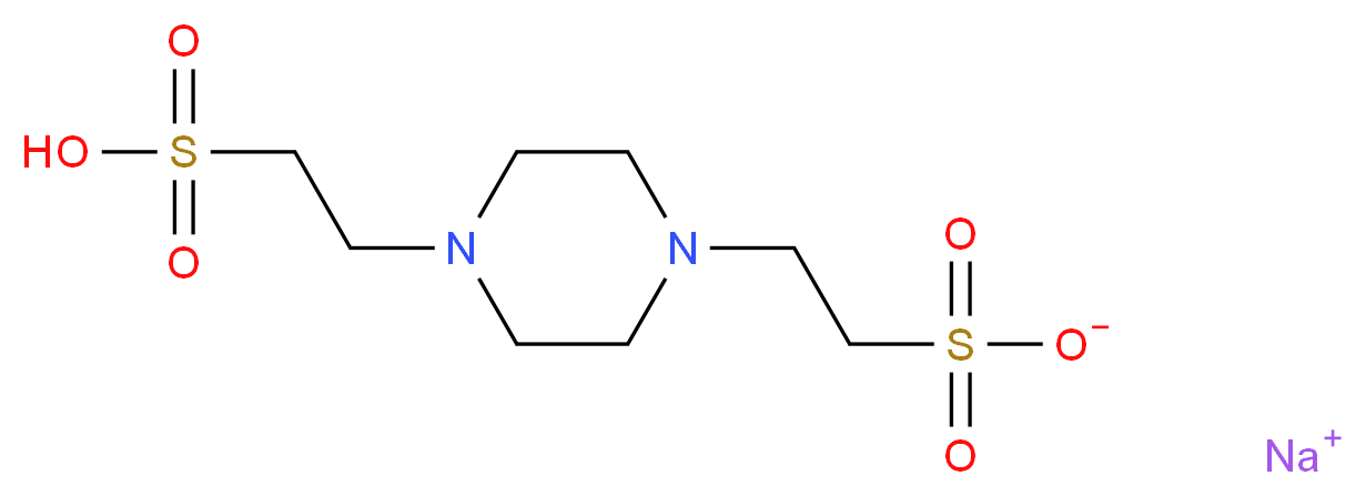 sodium 2-[4-(2-sulfoethyl)piperazin-1-yl]ethane-1-sulfonate_分子结构_CAS_10010-67-0