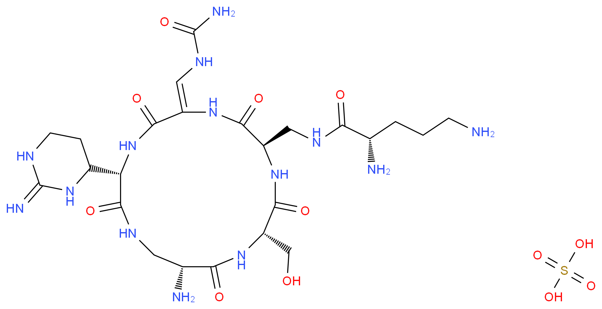 Capreomycin sulfate from Streptomyces capreolus_分子结构_CAS_1405-37-4)