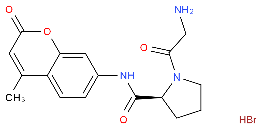 (2S)-1-(2-aminoacetyl)-N-(4-methyl-2-oxo-2H-chromen-7-yl)pyrrolidine-2-carboxamide hydrobromide_分子结构_CAS_115035-46-6