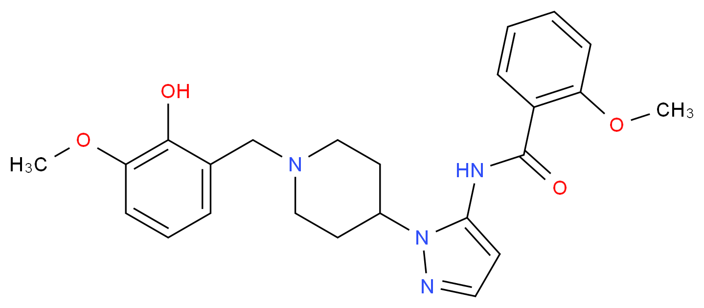 N-{1-[1-(2-hydroxy-3-methoxybenzyl)-4-piperidinyl]-1H-pyrazol-5-yl}-2-methoxybenzamide_分子结构_CAS_)