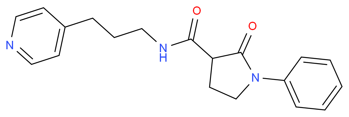 2-oxo-1-phenyl-N-[3-(4-pyridinyl)propyl]-3-pyrrolidinecarboxamide_分子结构_CAS_)