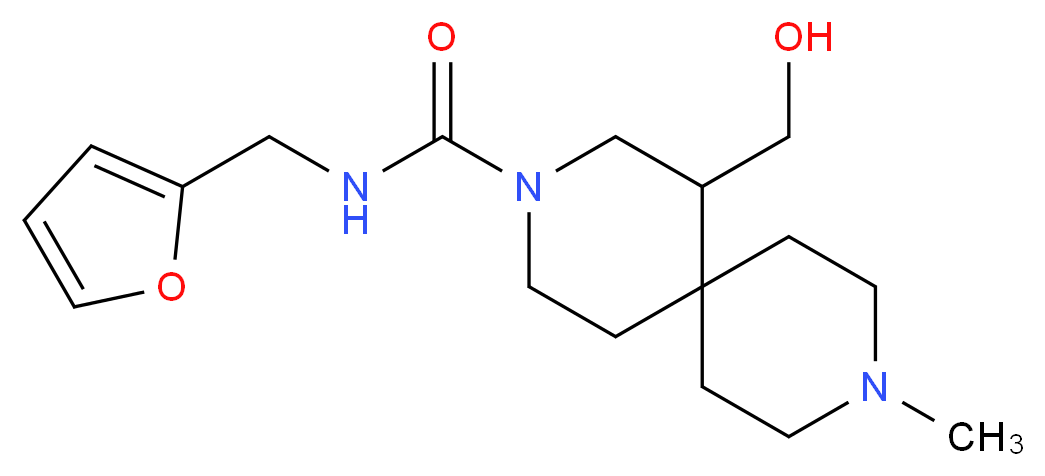 N-(2-furylmethyl)-1-(hydroxymethyl)-9-methyl-3,9-diazaspiro[5.5]undecane-3-carboxamide_分子结构_CAS_)