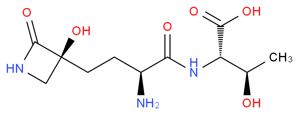 (2S,3R)-2-[(2S)-2-amino-4-[(3S)-3-hydroxy-2-oxoazetidin-3-yl]butanamido]-3-hydroxybutanoic acid_分子结构_CAS_40957-90-2