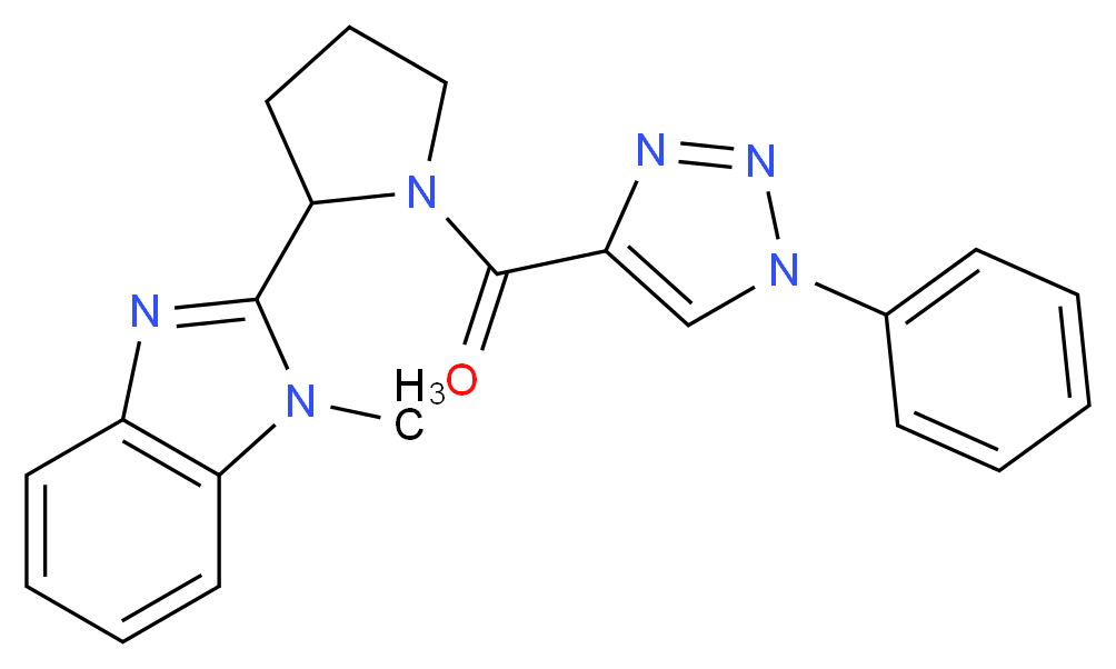 1-methyl-2-{1-[(1-phenyl-1H-1,2,3-triazol-4-yl)carbonyl]-2-pyrrolidinyl}-1H-benzimidazole_分子结构_CAS_)