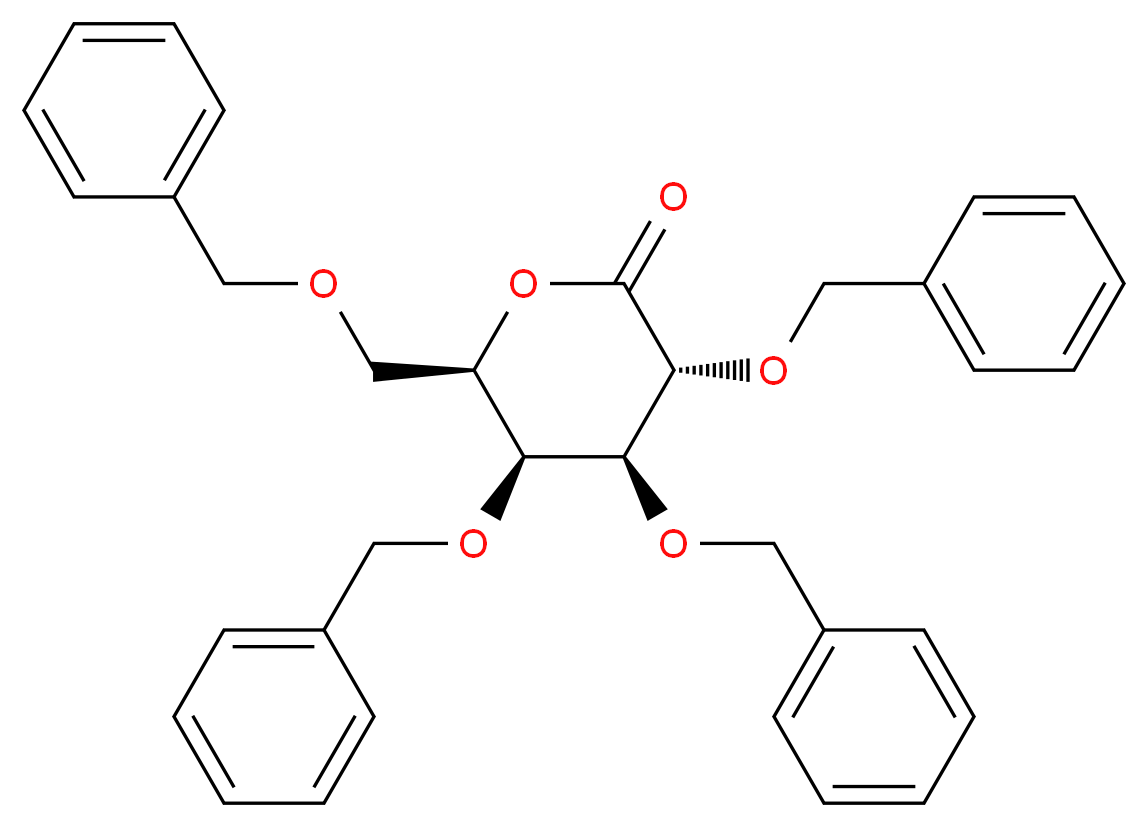 (3R,4S,5S,6R)-3,4,5-tris(benzyloxy)-6-[(benzyloxy)methyl]oxan-2-one_分子结构_CAS_82598-84-3