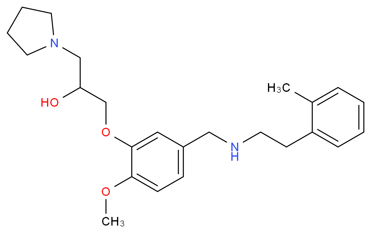 1-[2-methoxy-5-({[2-(2-methylphenyl)ethyl]amino}methyl)phenoxy]-3-(1-pyrrolidinyl)-2-propanol_分子结构_CAS_)