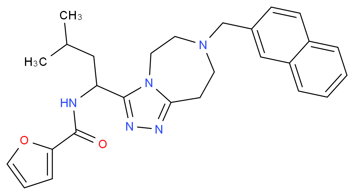 N-{3-methyl-1-[7-(2-naphthylmethyl)-6,7,8,9-tetrahydro-5H-[1,2,4]triazolo[4,3-d][1,4]diazepin-3-yl]butyl}-2-furamide_分子结构_CAS_)
