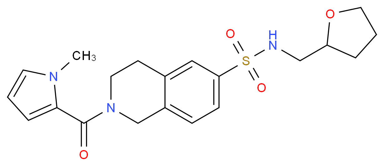 2-[(1-methyl-1H-pyrrol-2-yl)carbonyl]-N-(tetrahydrofuran-2-ylmethyl)-1,2,3,4-tetrahydroisoquinoline-6-sulfonamide_分子结构_CAS_)