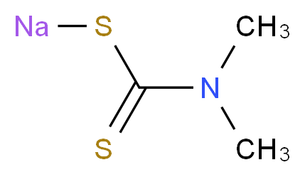 二甲基二硫代氨基甲酸钠 溶液_分子结构_CAS_128-04-1)