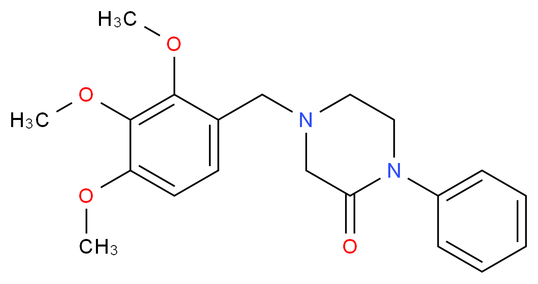 1-phenyl-4-(2,3,4-trimethoxybenzyl)-2-piperazinone_分子结构_CAS_)