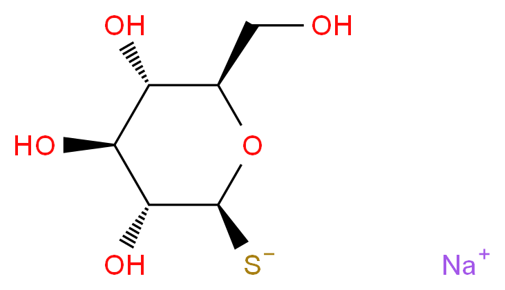 sodium [(2S,3R,4S,5S,6R)-3,4,5-trihydroxy-6-(hydroxymethyl)oxan-2-yl]sulfanide_分子结构_CAS_10593-29-0