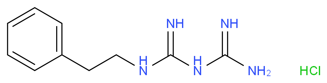 1-carbamimidamido-N-(2-phenylethyl)methanimidamide hydrochloride_分子结构_CAS_834-28-6