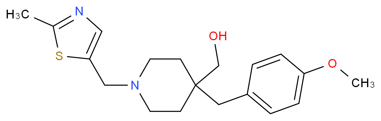 {4-(4-methoxybenzyl)-1-[(2-methyl-1,3-thiazol-5-yl)methyl]-4-piperidinyl}methanol_分子结构_CAS_)