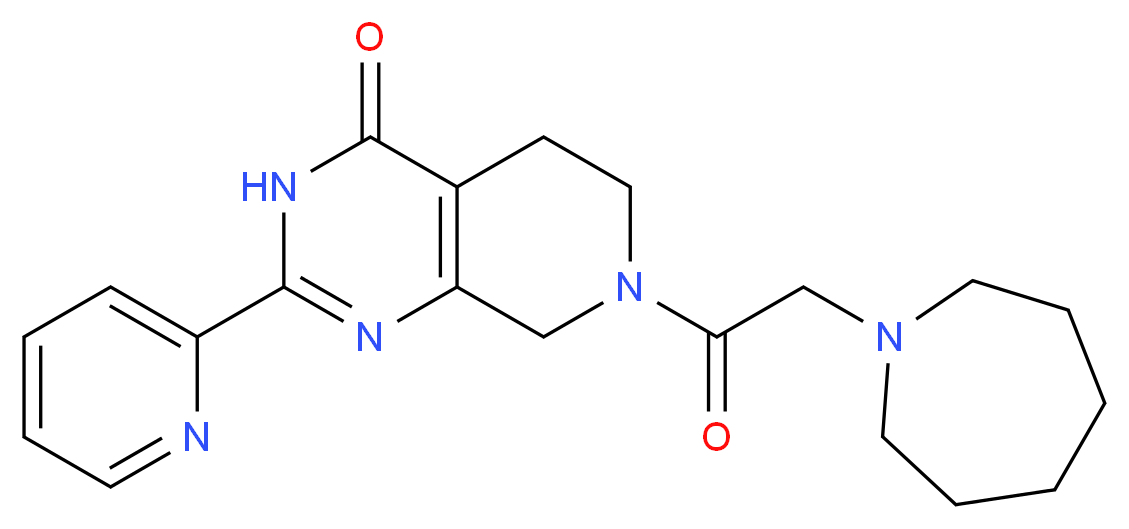 7-(azepan-1-ylacetyl)-2-pyridin-2-yl-5,6,7,8-tetrahydropyrido[3,4-d]pyrimidin-4(3H)-one_分子结构_CAS_)