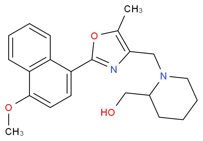 (1-{[2-(4-methoxy-1-naphthyl)-5-methyl-1,3-oxazol-4-yl]methyl}-2-piperidinyl)methanol_分子结构_CAS_)