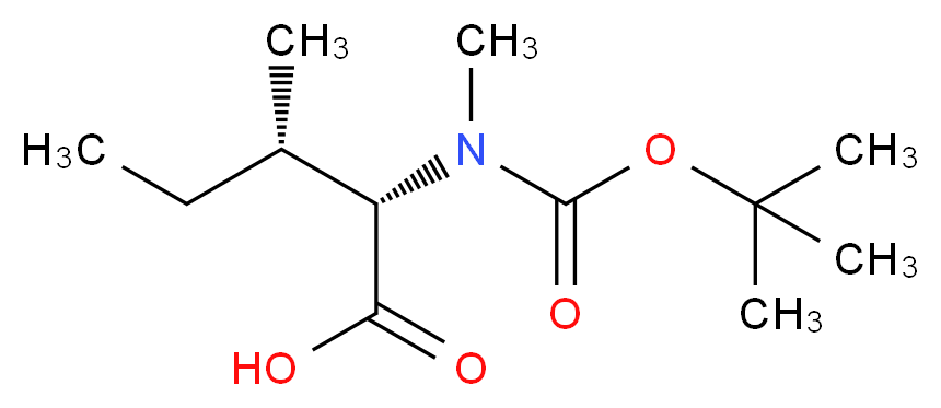 (2S,3S)-2-{[(tert-butoxy)carbonyl](methyl)amino}-3-methylpentanoic acid_分子结构_CAS_52498-32-5