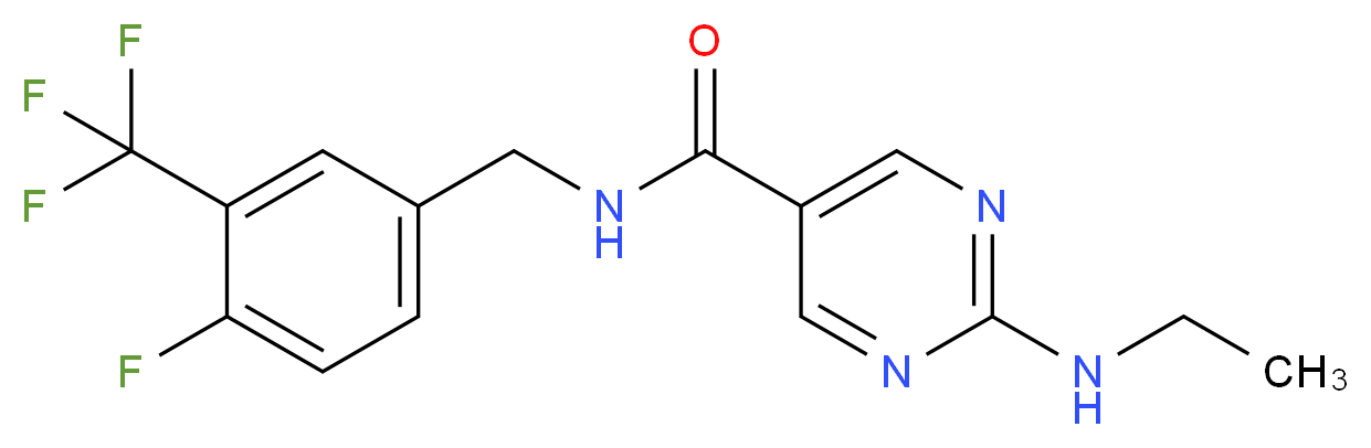 2-(ethylamino)-N-[4-fluoro-3-(trifluoromethyl)benzyl]-5-pyrimidinecarboxamide_分子结构_CAS_)