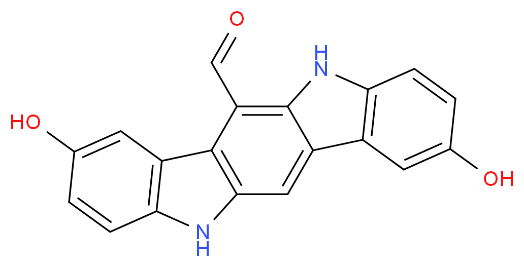 2,8-dihydroxy-5H,11H-indolo[3,2-b]carbazole-6-carbaldehyde_分子结构_CAS_549548-29-0