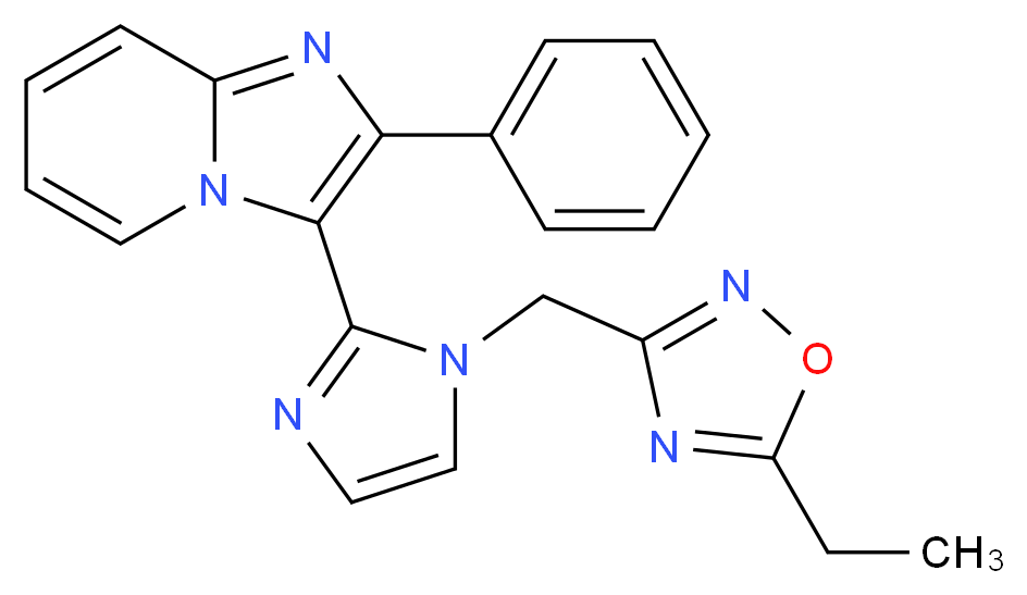3-{1-[(5-ethyl-1,2,4-oxadiazol-3-yl)methyl]-1H-imidazol-2-yl}-2-phenylimidazo[1,2-a]pyridine_分子结构_CAS_)