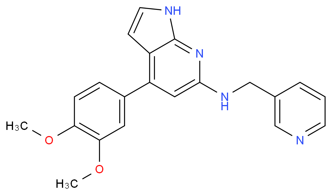4-(3,4-dimethoxyphenyl)-N-(pyridin-3-ylmethyl)-1H-pyrrolo[2,3-b]pyridin-6-amine_分子结构_CAS_)