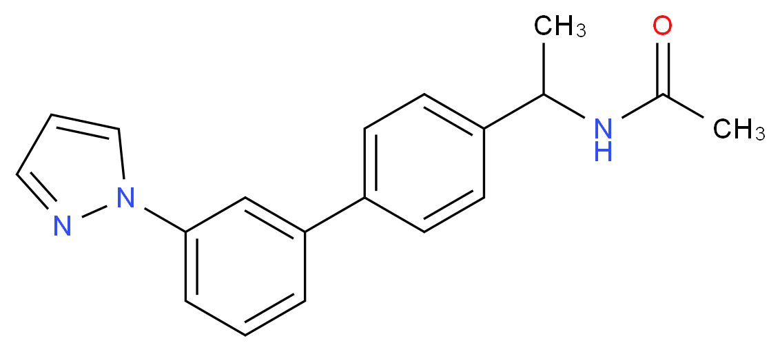 N-{1-[3'-(1H-pyrazol-1-yl)biphenyl-4-yl]ethyl}acetamide_分子结构_CAS_)