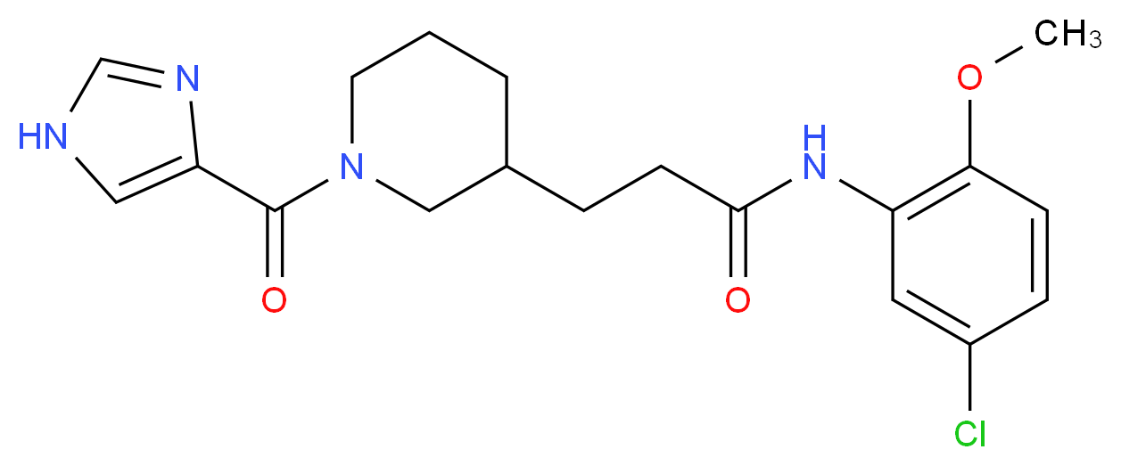 N-(5-chloro-2-methoxyphenyl)-3-[1-(1H-imidazol-4-ylcarbonyl)-3-piperidinyl]propanamide_分子结构_CAS_)