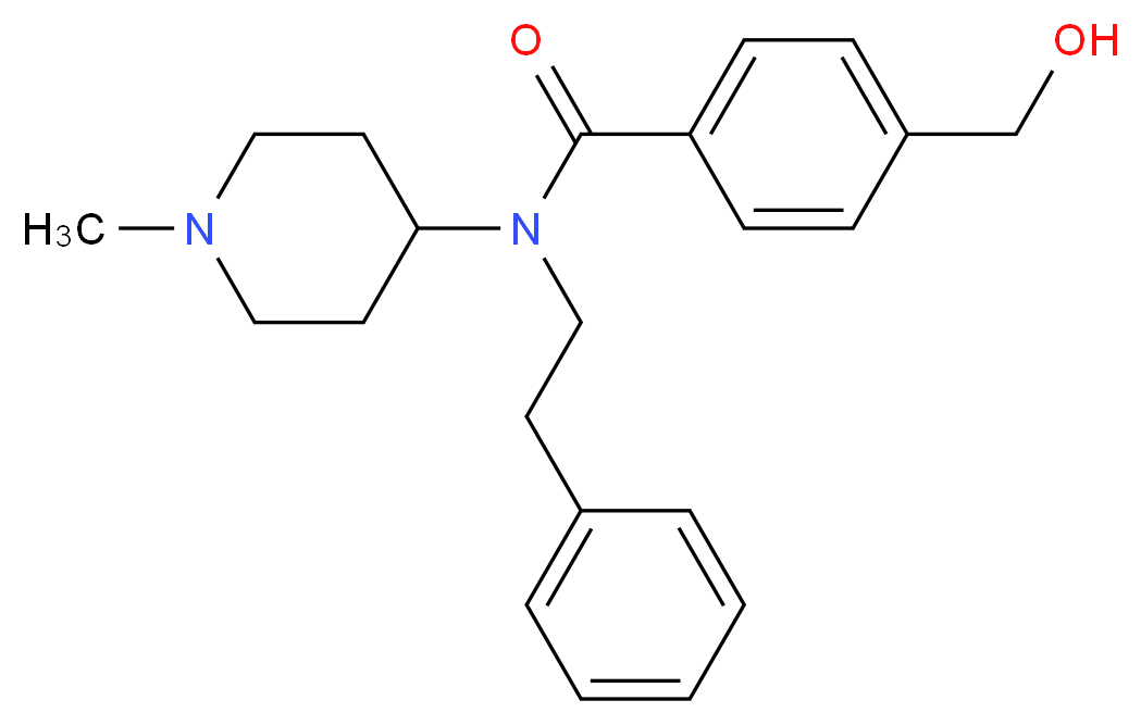 4-(hydroxymethyl)-N-(1-methyl-4-piperidinyl)-N-(2-phenylethyl)benzamide_分子结构_CAS_)