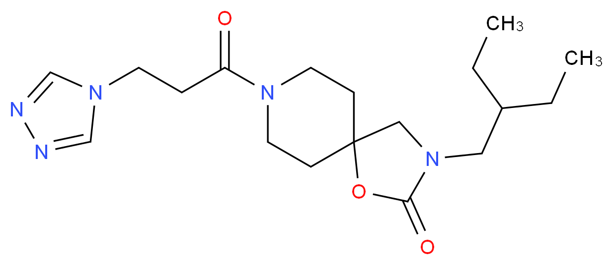 3-(2-ethylbutyl)-8-[3-(4H-1,2,4-triazol-4-yl)propanoyl]-1-oxa-3,8-diazaspiro[4.5]decan-2-one_分子结构_CAS_)