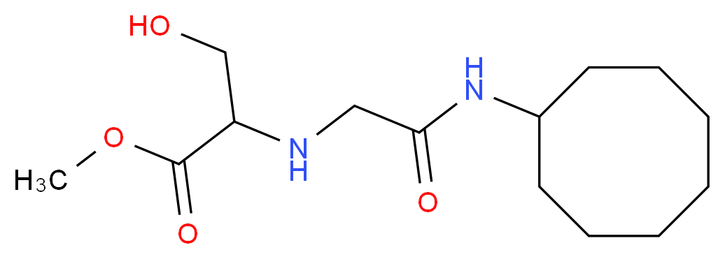 methyl 2-{[2-(cyclooctylamino)-2-oxoethyl]amino}-3-hydroxypropanoate_分子结构_CAS_)