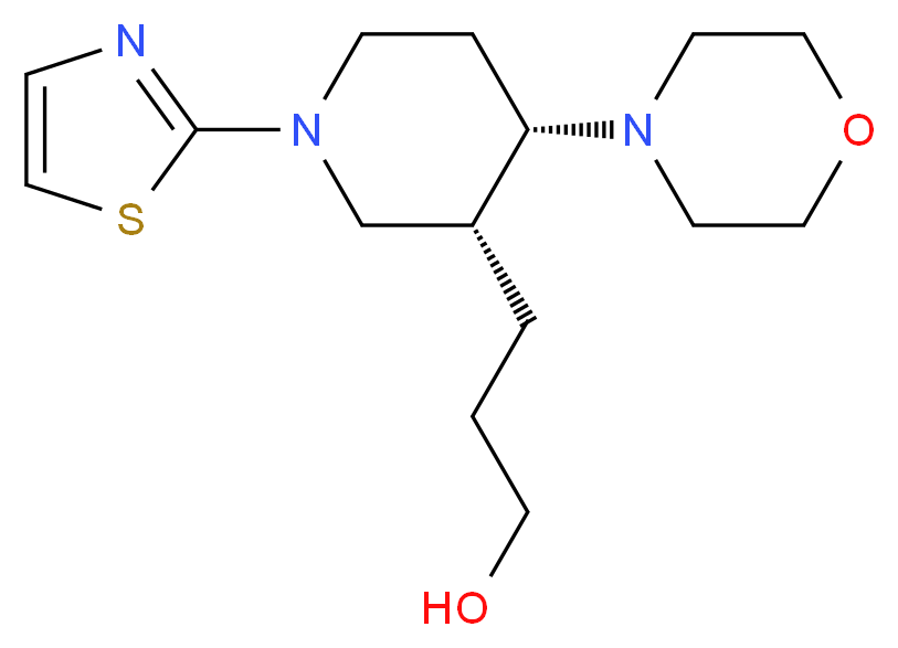 3-[(3R*,4S*)-4-morpholin-4-yl-1-(1,3-thiazol-2-yl)piperidin-3-yl]propan-1-ol_分子结构_CAS_)